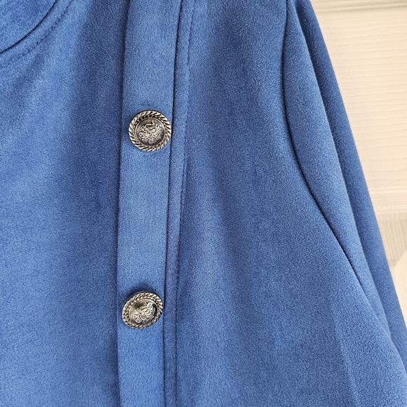 NEW FME Blue Decorative Button Women's Double Breasted Blazer Size XXL - Picture 6 of 12